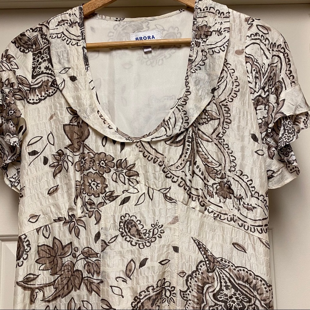Stunning All Silk Brora Paisley Ruffled Dress 6 - Picture 4 of 11